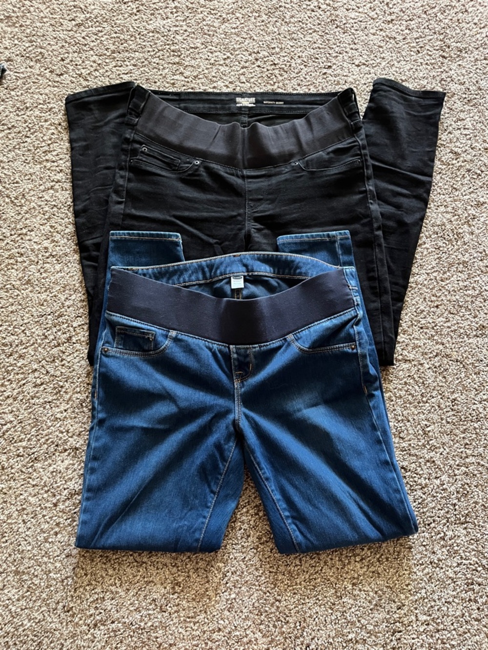 Maternity Jeggings - Black & Dark Blue Denim